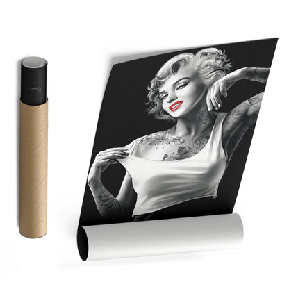 Marilyn Monroe Tattoo Canvas Print | Hollywood Icon Wall Art