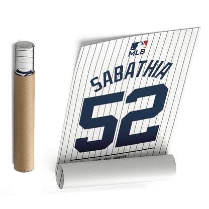 CC Sabathia New York Yankees Jersey Canvas Wall Art