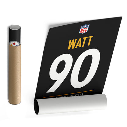 T.J. Watt Pittsburgh Steelers Jersey Canvas Wall Art