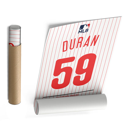 Jhoan Duran Philadelphia Phillies Jersey Canvas Wall Art