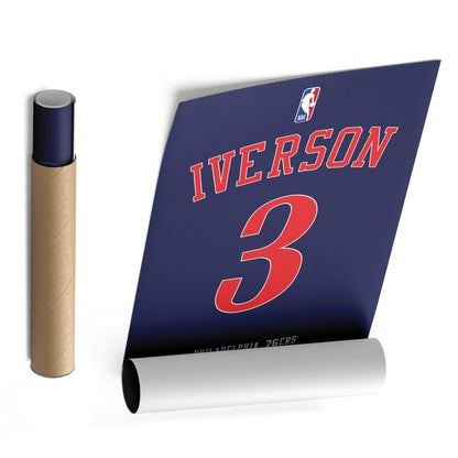 Allen Iverson 76ers Jersey Canvas Print | Wall Art Decor