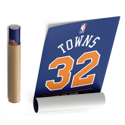 Karl Anthony Towns New York Knicks Jersey Canvas Wall Art
