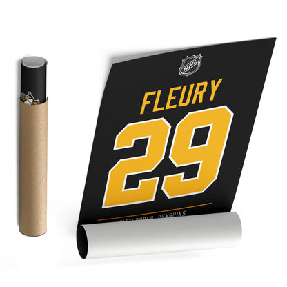 Marc-André Fleury Pittsburgh Penguins Jersey Canvas Wall Art