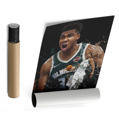 Giannis Antetokounmpo Bucks Canvas Print | Milwaukee Basketball Wall Art