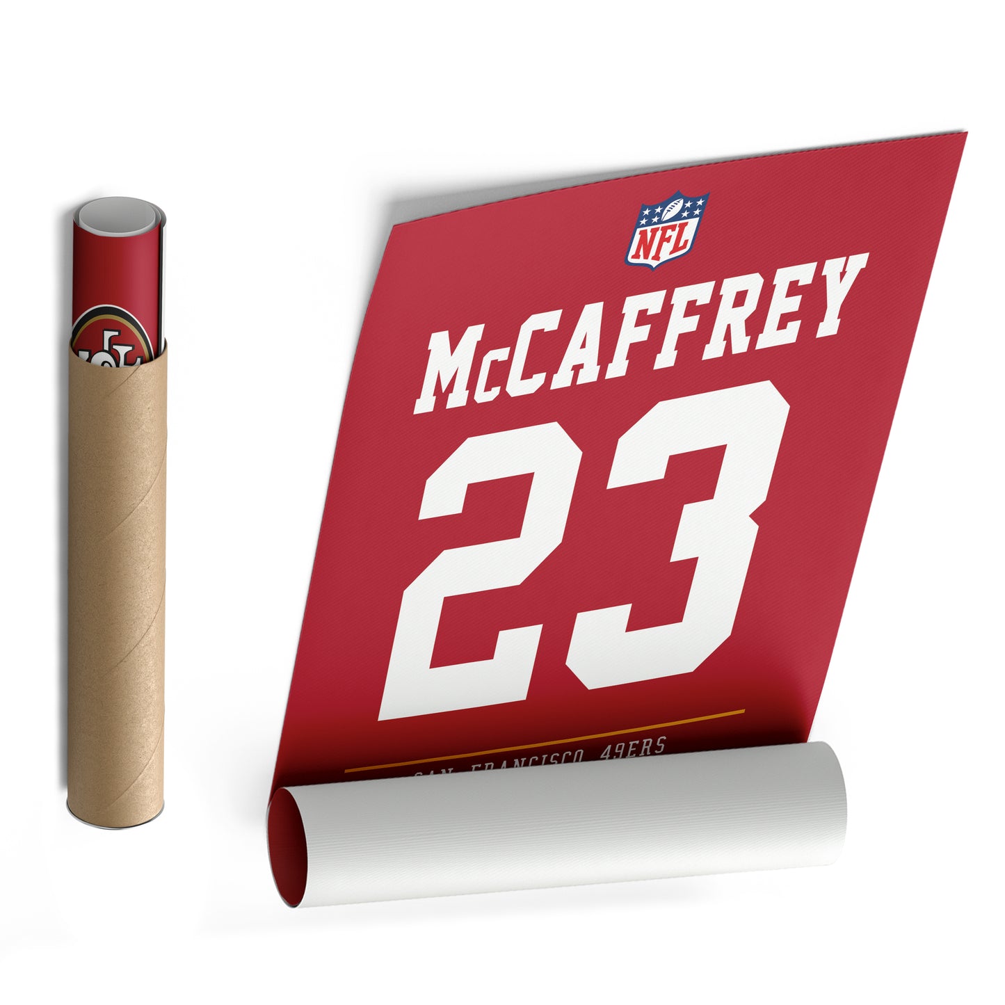 Christian McCaffrey San Francisco 49ers Jersey Canvas Wall Art