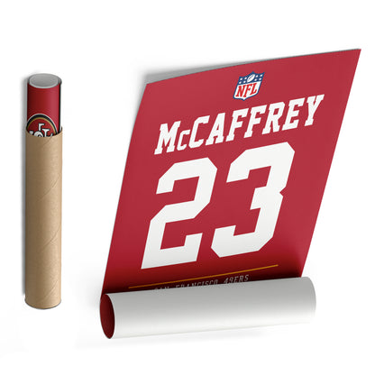 Christian McCaffrey San Francisco 49ers Jersey Canvas Wall Art