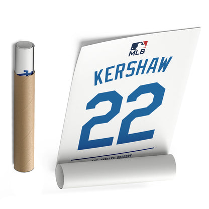 Clayton Kershaw Los Angeles Dodgers Jersey Canvas Wall Art