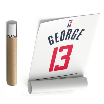 Paul George Clippers Jersey Canvas Print | Wall Art Decor
