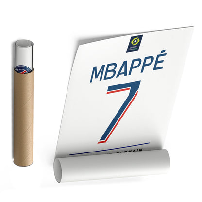 Kylian Mbappé PSG Jersey Canvas Print | Soccer Wall Art Decor