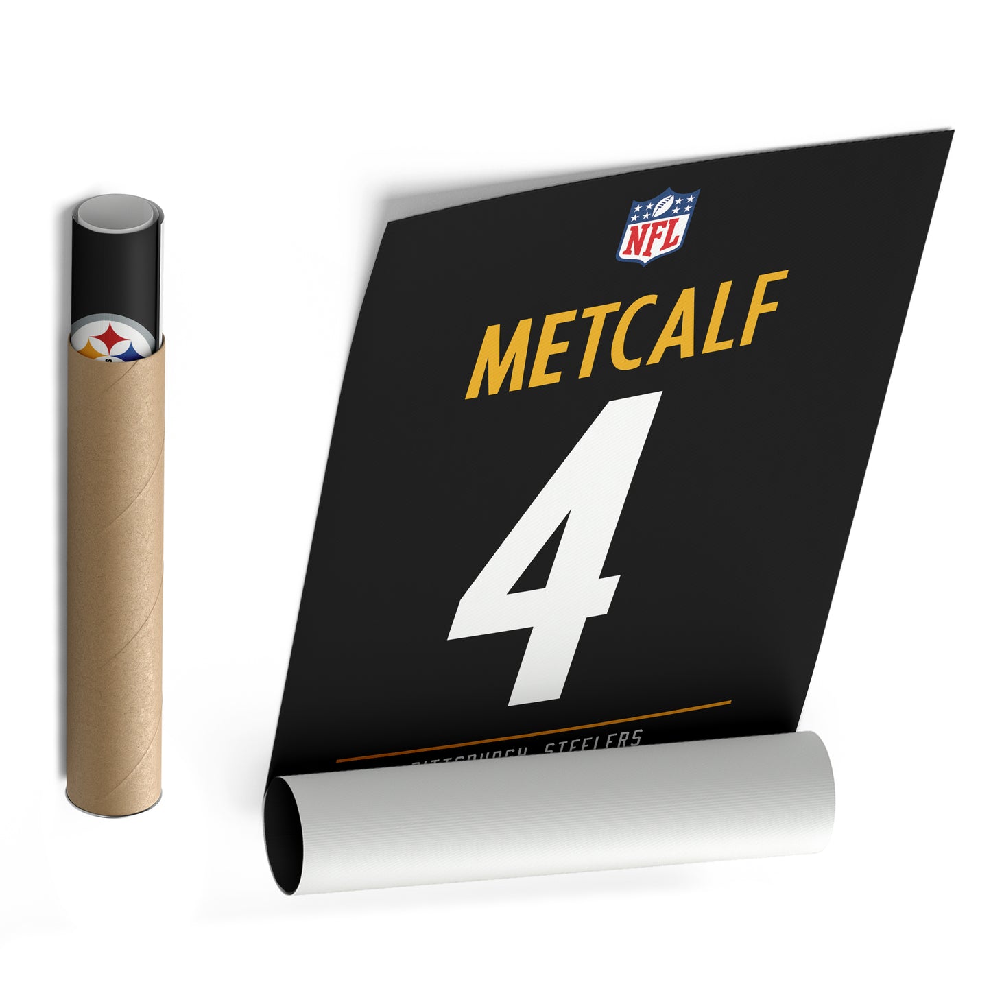 DK Metcalf Pittsburgh Steelers Jersey Canvas Wall Art