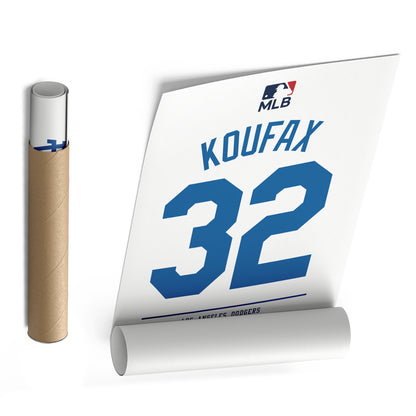 Sandy Koufax Los Angeles Dodgers Jersey Canvas Wall Art