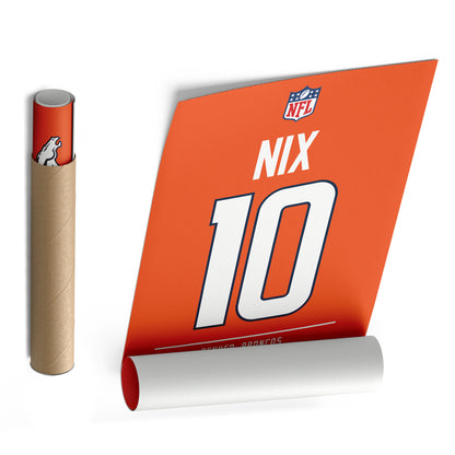 Bo Nix Denver Broncos Jersey Canvas Wall Art