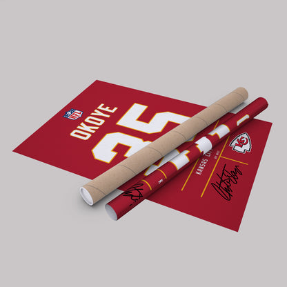 Christian Okoye Chiefs Jersey Canvas Print  Wall Art Decor