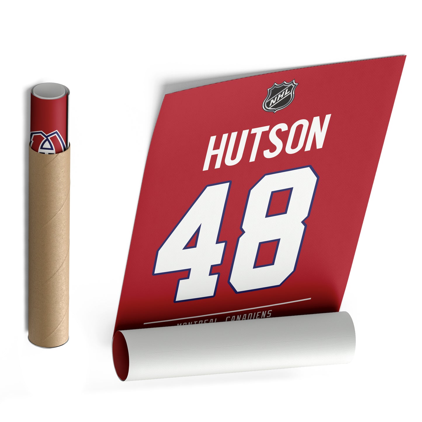 Lane Hutson Montreal Canadiens Jersey Canvas Wall Art