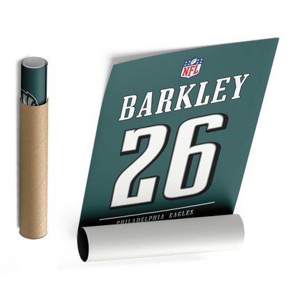 Saquon Barkley Eagles Jersey Canvas Print | Wall Art Decor