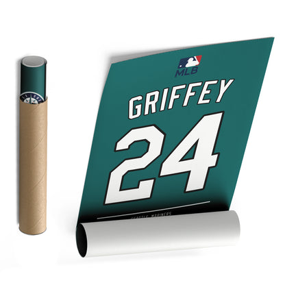 Ken Griffey Jr. Mariners Seal Jersey Canvas Print | Wall Art Decor