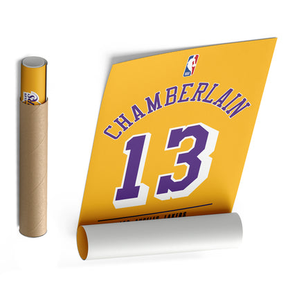 Wilt Chamberlain Los Angeles Lakers Jersey Canvas Wall Art