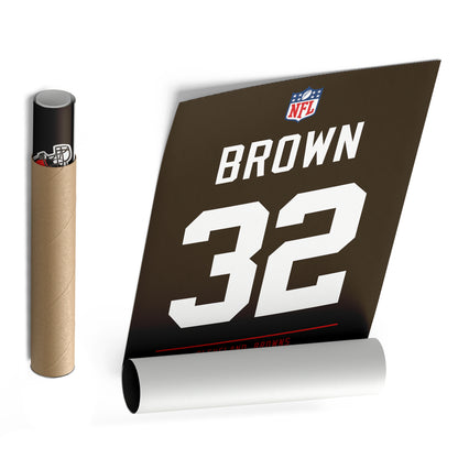 Jim Brown Cleveland Browns Jersey Canvas Wall Art