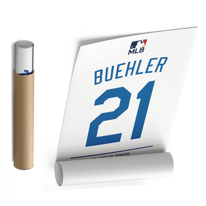 Walker Buehler Dodgers Jersey Canvas Print | Wall Art Decor