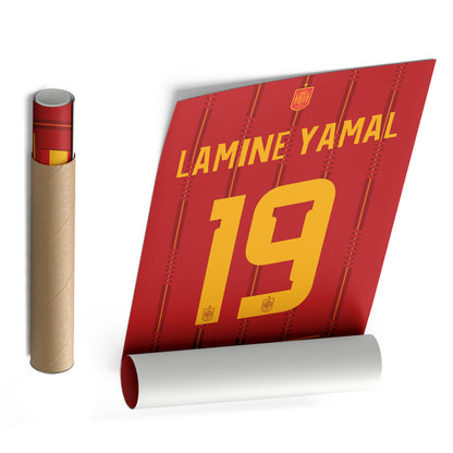 Lamine Yamal Spain Jersey Canvas Wall Art