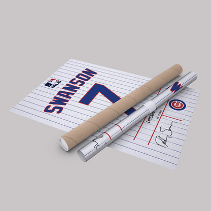 Dansby Swanson Cubs Jersey Canvas Print | Wall Art Decor