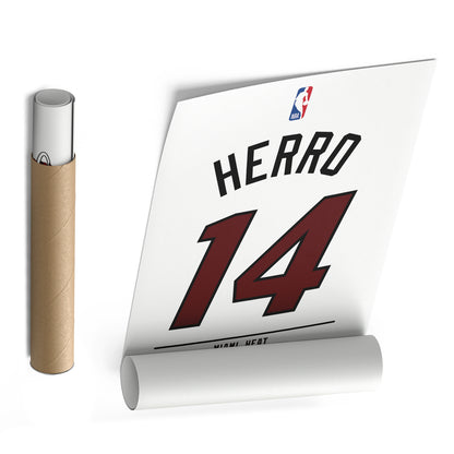 Tyler Herro Miami Heat Jersey Canvas Wall Art