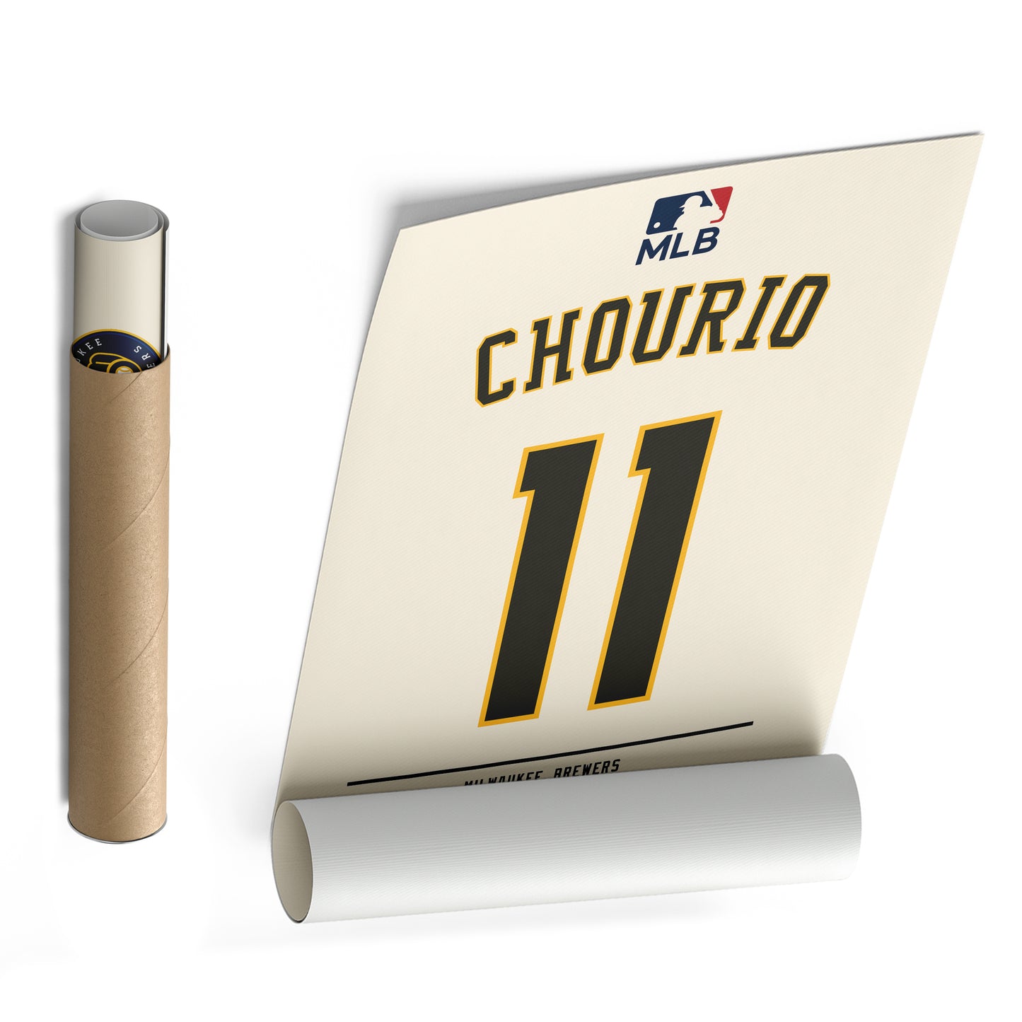 Jackson Chourio Brewers Jersey Canvas Print | Wall Art Decor