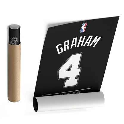 Devonte' Graham Spurs Jersey Canvas Print | Wall Art Decor