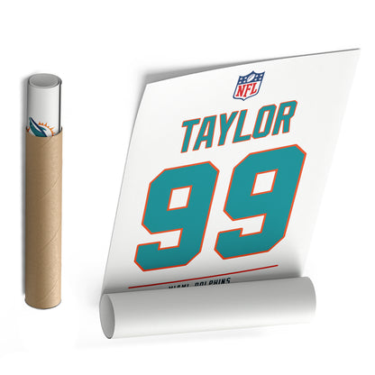 Jason Taylor Dolphins Jersey Canvas Print | Wall Art Decor
