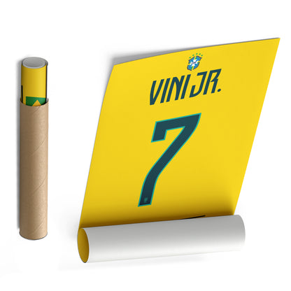 Vinicius Junior Brazil Jersey Canvas Wall Art