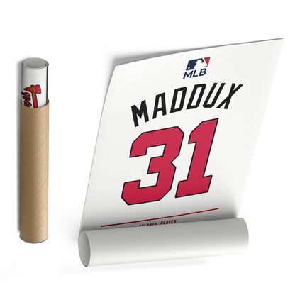 Greg Maddux Atlanta Braves Jersey Canvas Wall Art