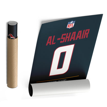 Azeez Al-Shaair Houston Texans Jersey Canvas Wall Art