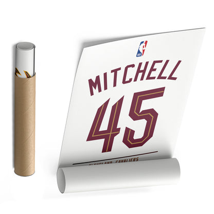 Donovan Mitchell Cavaliers Jersey Canvas Print | Wall Art Decor