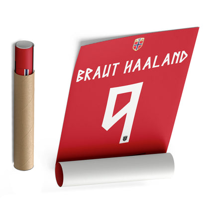 Erling Haaland Norway Jersey Canvas Wall Art