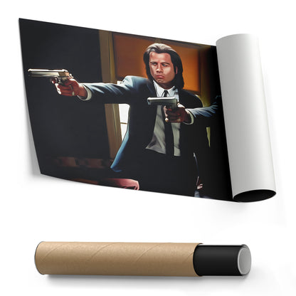 Pulp Fiction Gun Point Canvas Print | Cult Movie Wall Art