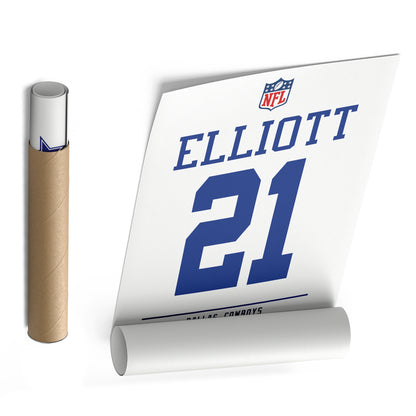 Ezekiel Elliott Cowboys Jersey Canvas Print | Wall Art Decor