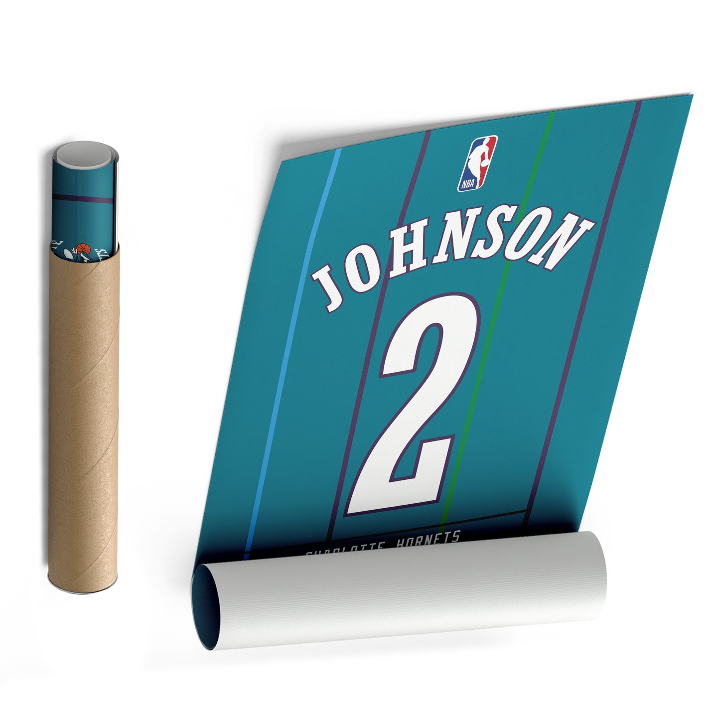 Larry Johnson Charlotte Hornets Jersey Canvas Wall Art
