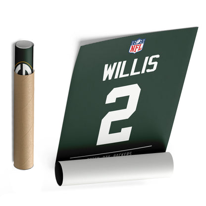 Malik Willis Green Bay Packers Jersey Canvas Wall Art