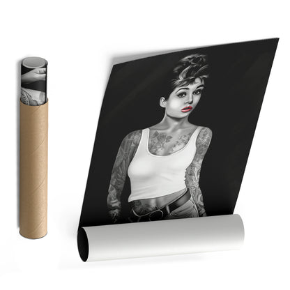Audrey Hepburn Tattoo Canvas Print | Iconic Hollywood Wall Art