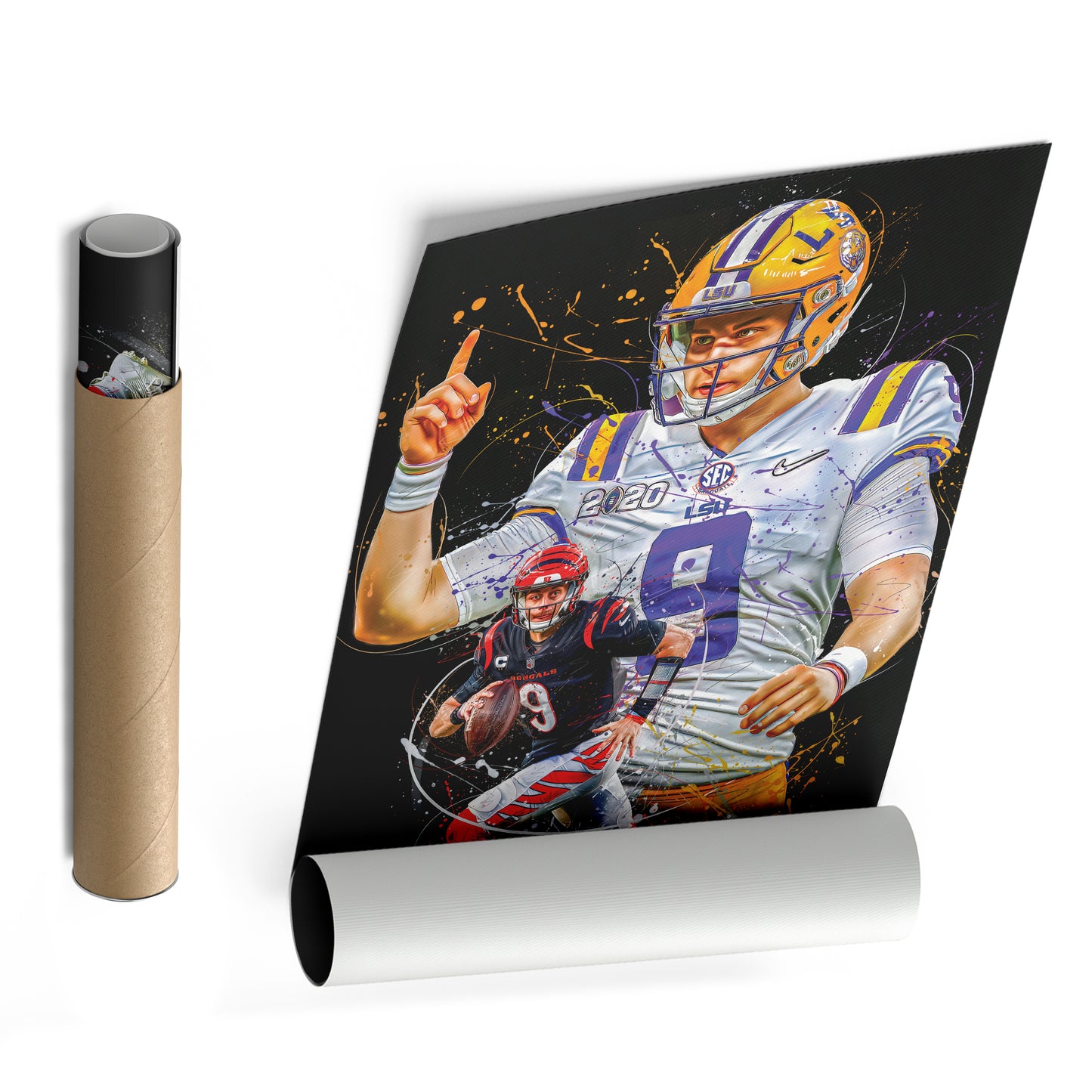 Joe Burrow Bengals Canvas Print | Cincinnati Football Wall Art