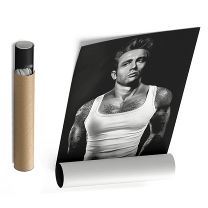 James Dean Tattoo Canvas Print | Rebel Icon Wall Art