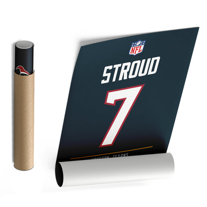 C.J. Stroud Houston Texans Jersey Canvas Wall Art