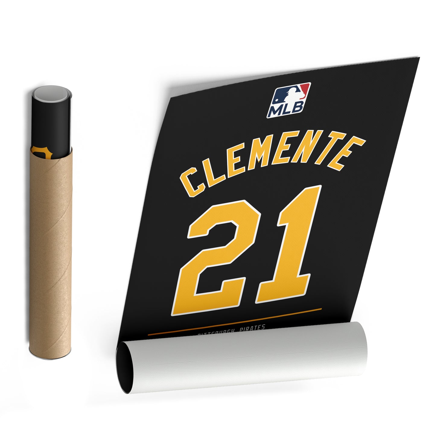 Roberto Clemente Pittsburgh Pirates Black Jersey Canvas Wall Art
