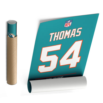 Zach Thomas Dolphins Jersey Canvas Print | Wall Art Decor