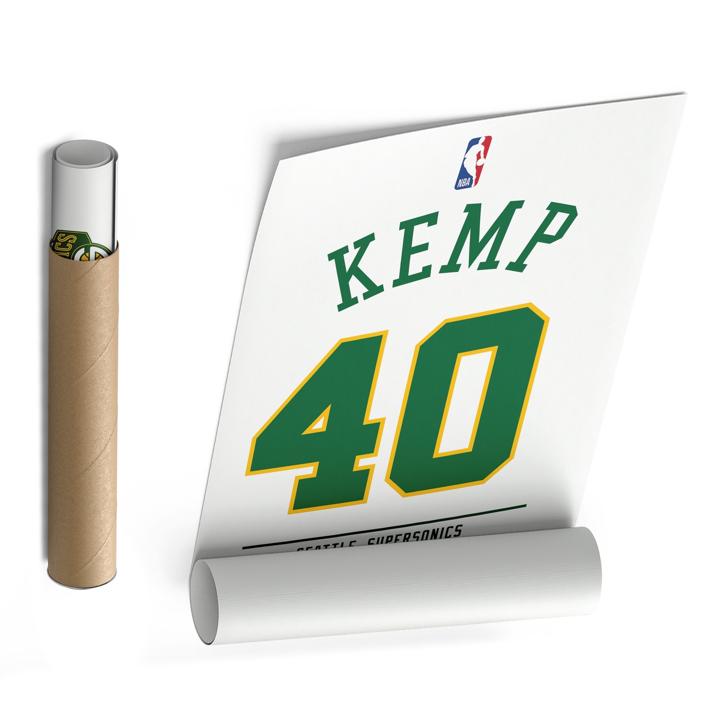 Shawn Kemp Seattle SuperSonics Jersey Canvas Wall Art