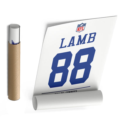 CeeDee Lamb Cowboys Jersey Canvas Print | Wall Art Decor