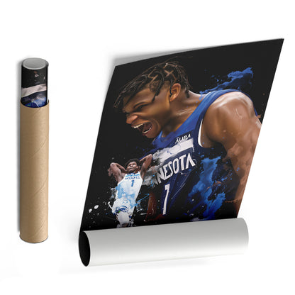 Anthony Edwards Timberwolves Canvas Print | Minnesota Basketball Wall Art