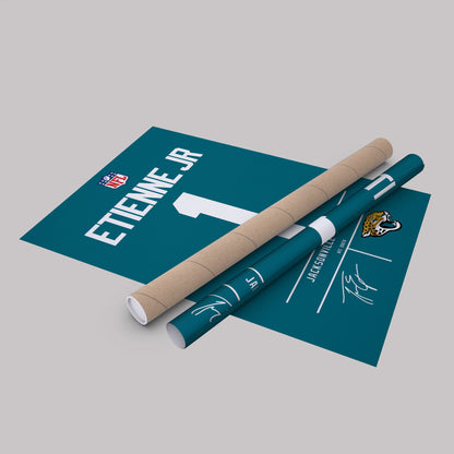 Travis Etienne Jaguars Jersey Canvas Print | Wall Art Decor