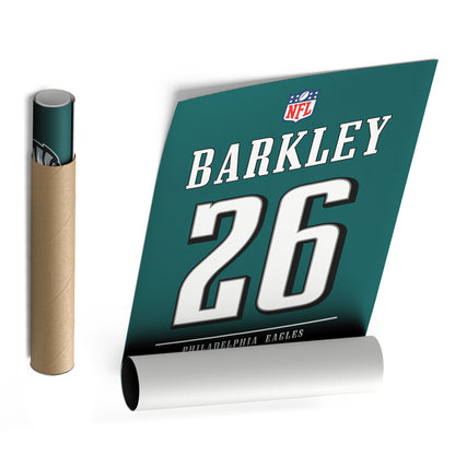 Saquon Barkley Eagles Jersey Canvas Print | Wall Art Decor