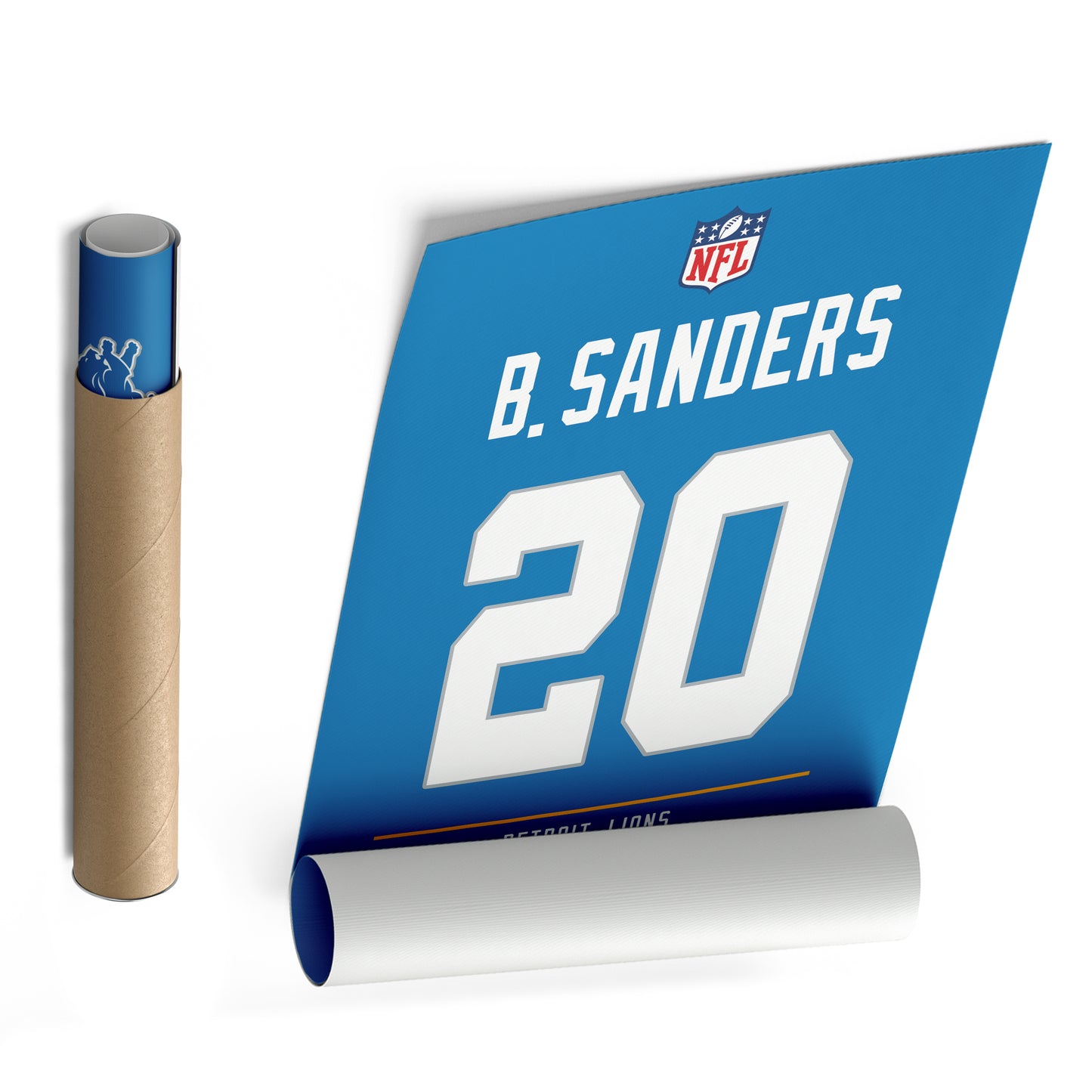 Barry Sanders Lions Jersey Canvas Print | Wall Art Decor